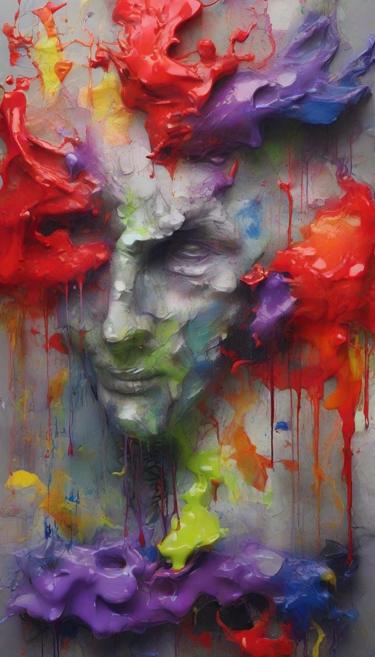 Rainbow Dragon Core Metamagickian in Abstract Expressionism