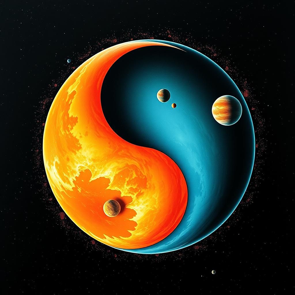 Yin-Yang Planets in a Surreal Cosmic Dance