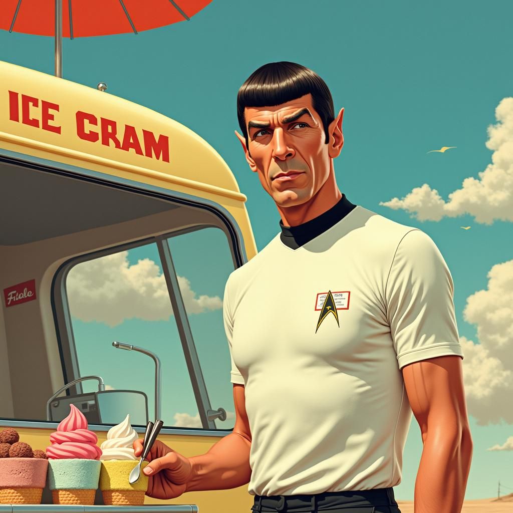 Spock as Ice Cream Man, Syd Mead Style