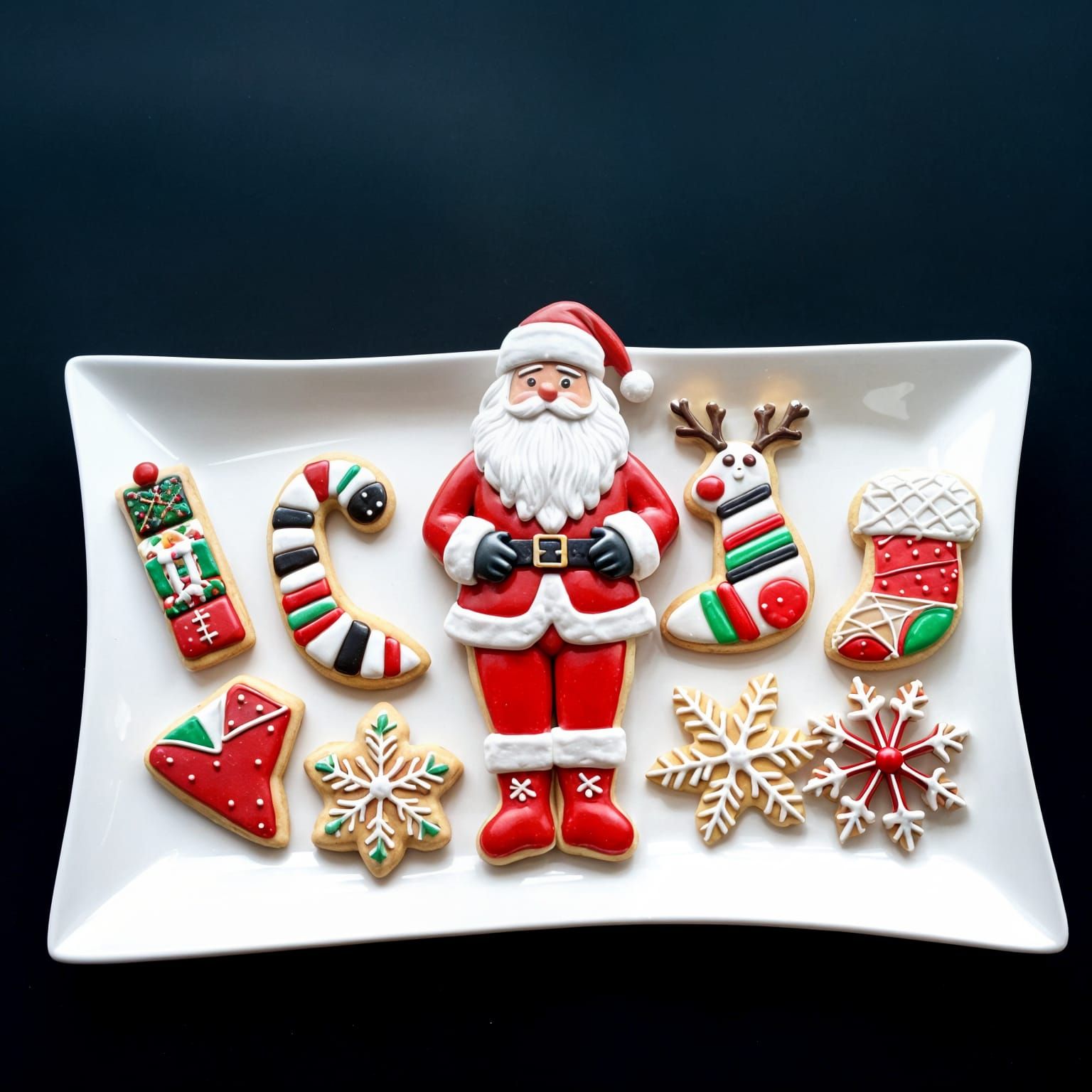 Sophisticated Contemporary Christmas Cookies Platter in Mode...