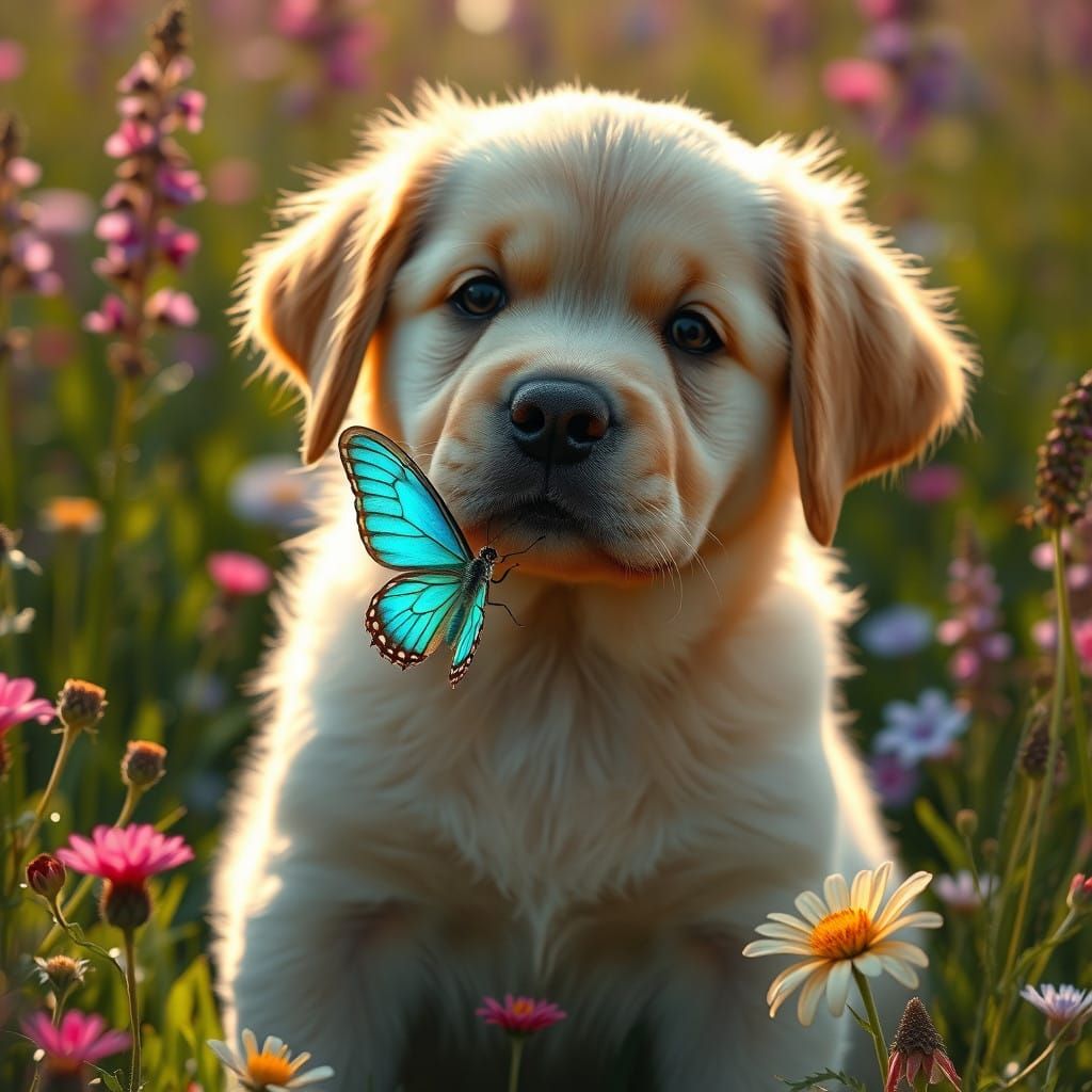 Sunny Field Serenade in Whimsical Fantasy Style