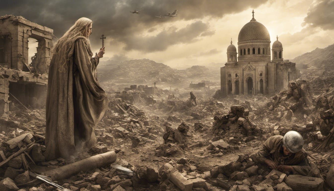 Shining God Descends on War-Torn Land