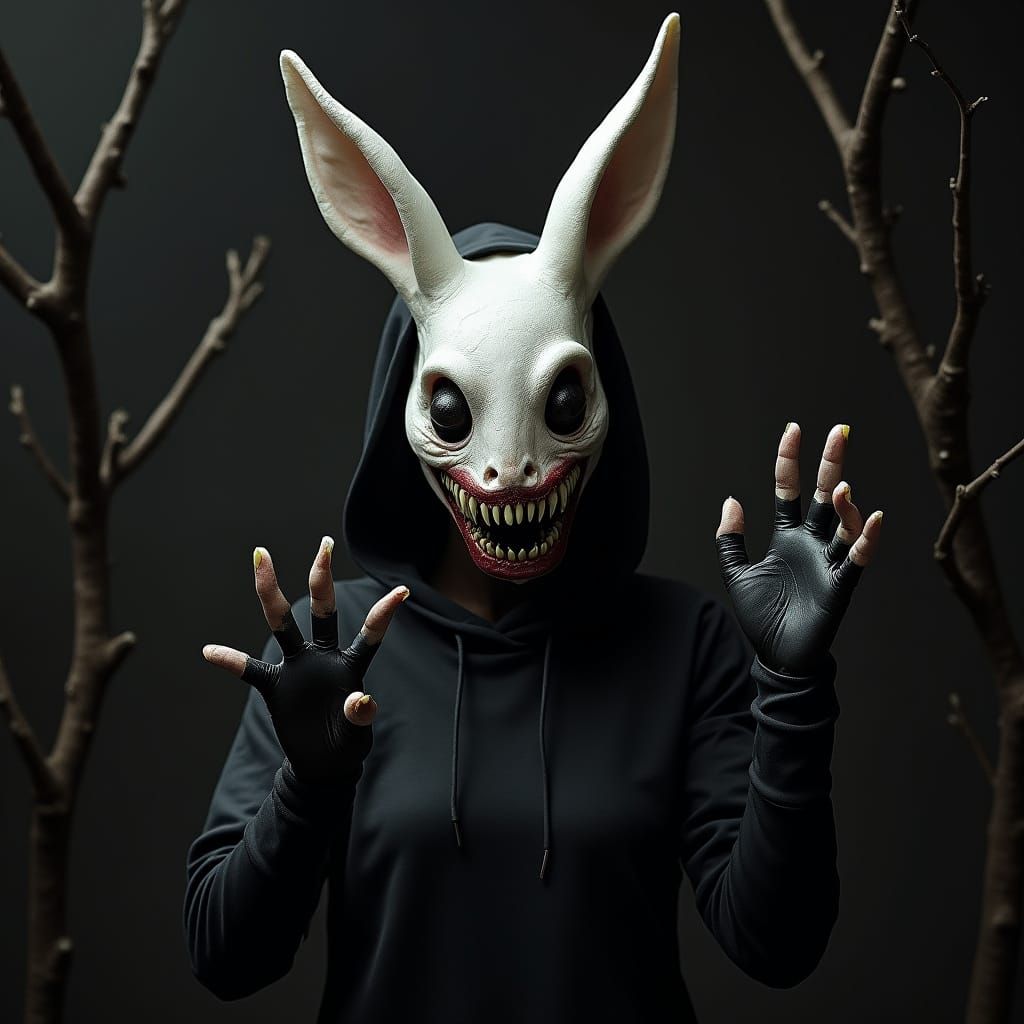 Mysterious Figure in Dark Landscape