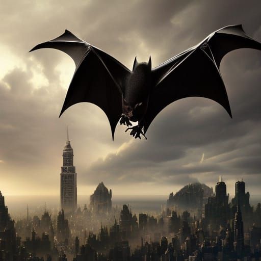 Dramatic Bats in Flight: Digital Matte Painting