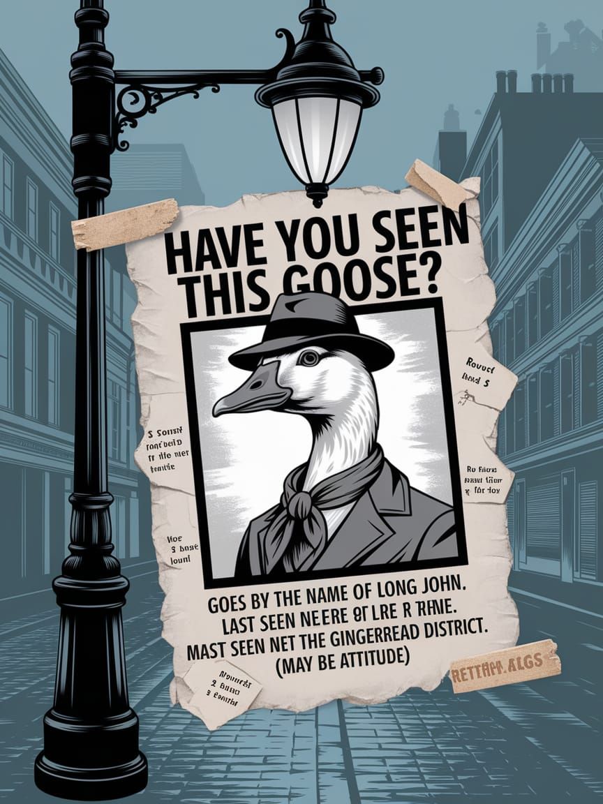 Vintage Missing Goose Poster in Noir City