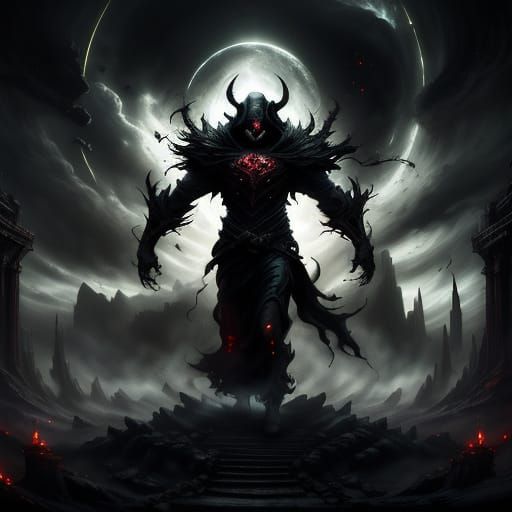 Figures Exchange Haunted Gifts in Eerie Room