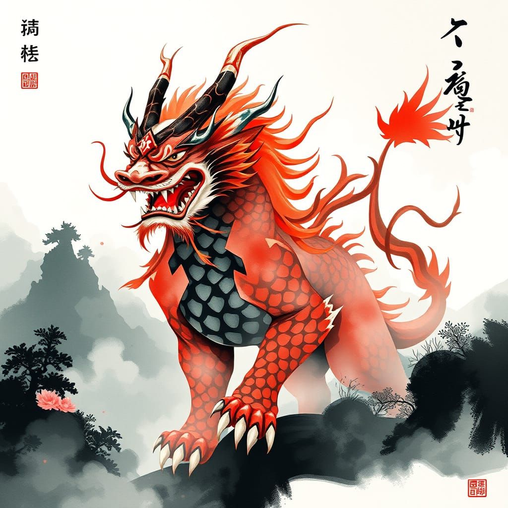 Mystical Lion-Like Creature Emerges from Chinese Forest in V...