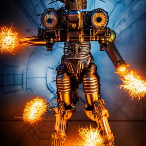 Steampunk Mech God Battles Aliens Over NYC