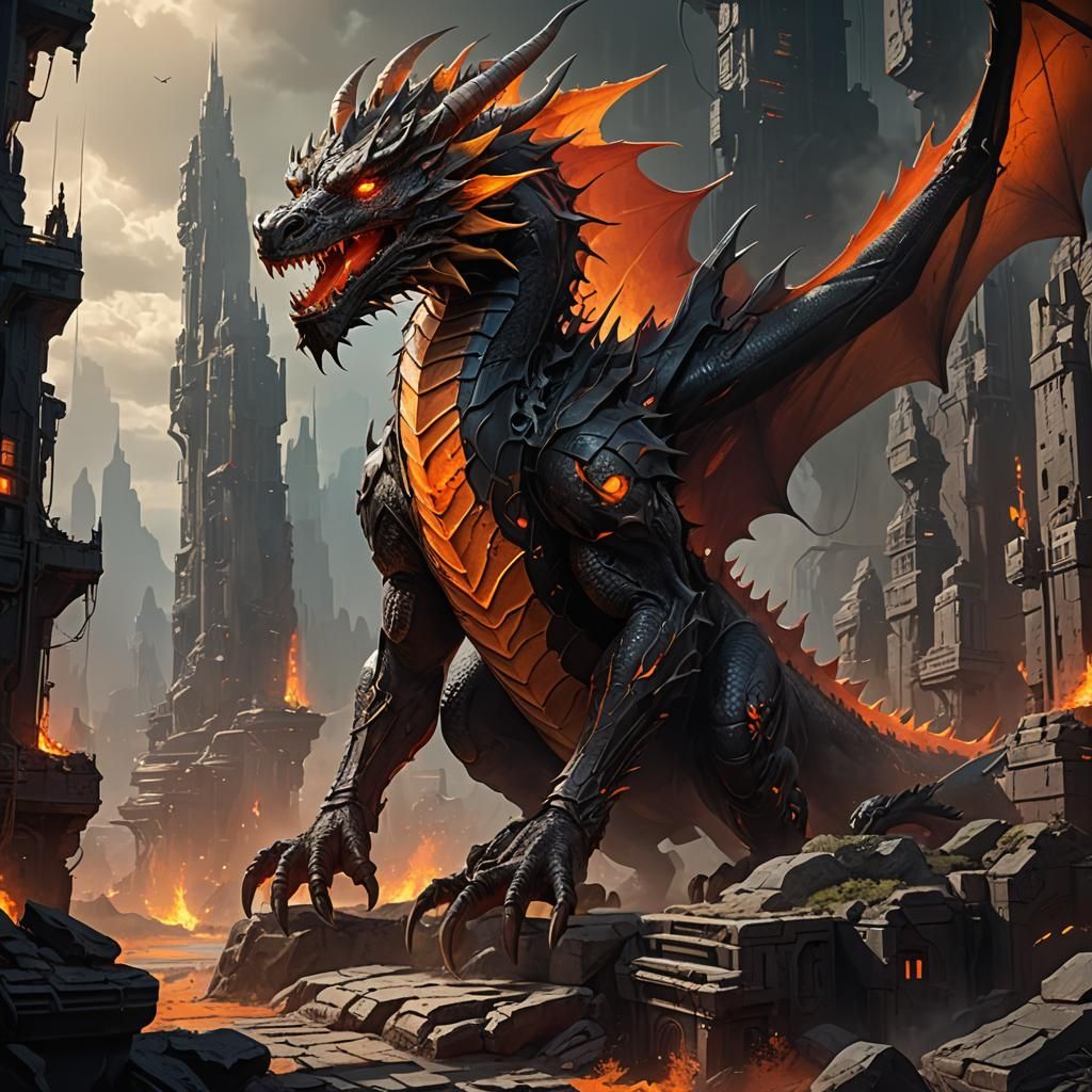 Futuristic Dragon Concept Art in Vaporwave Style