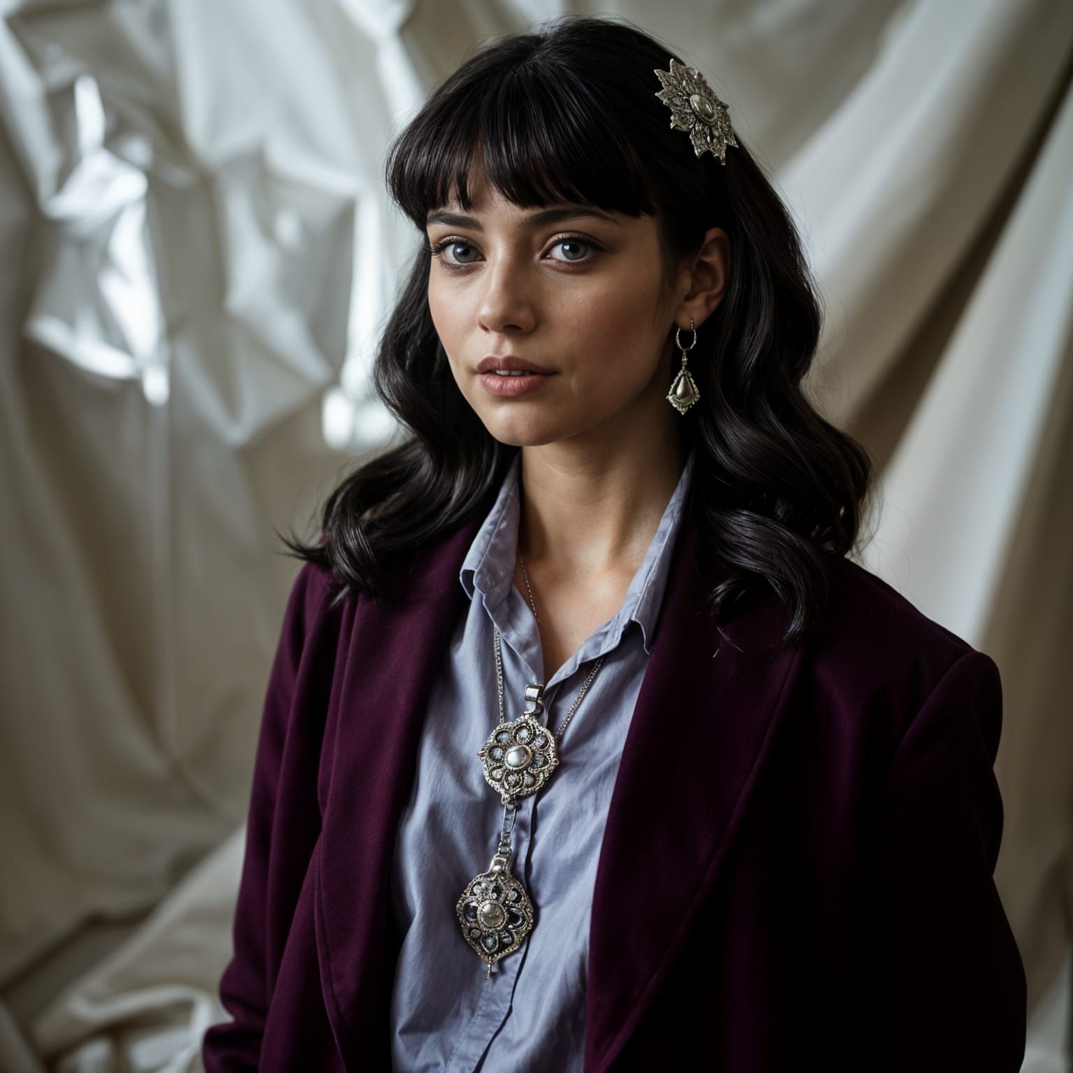 Ethereal Woman in Rich Jewel Tones