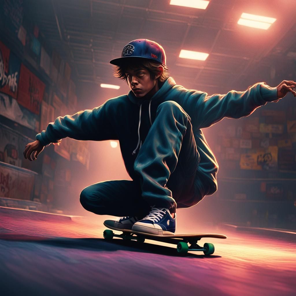 Skateboarding Aesthetic in Hyperrealistic Style