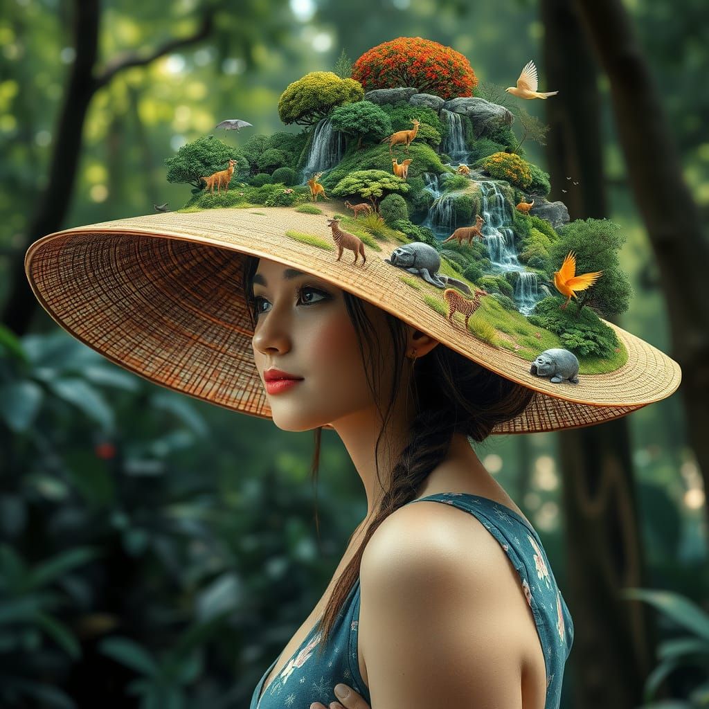 Eco-Realm Hat: A Miyazaki-Inspired Ecosystem