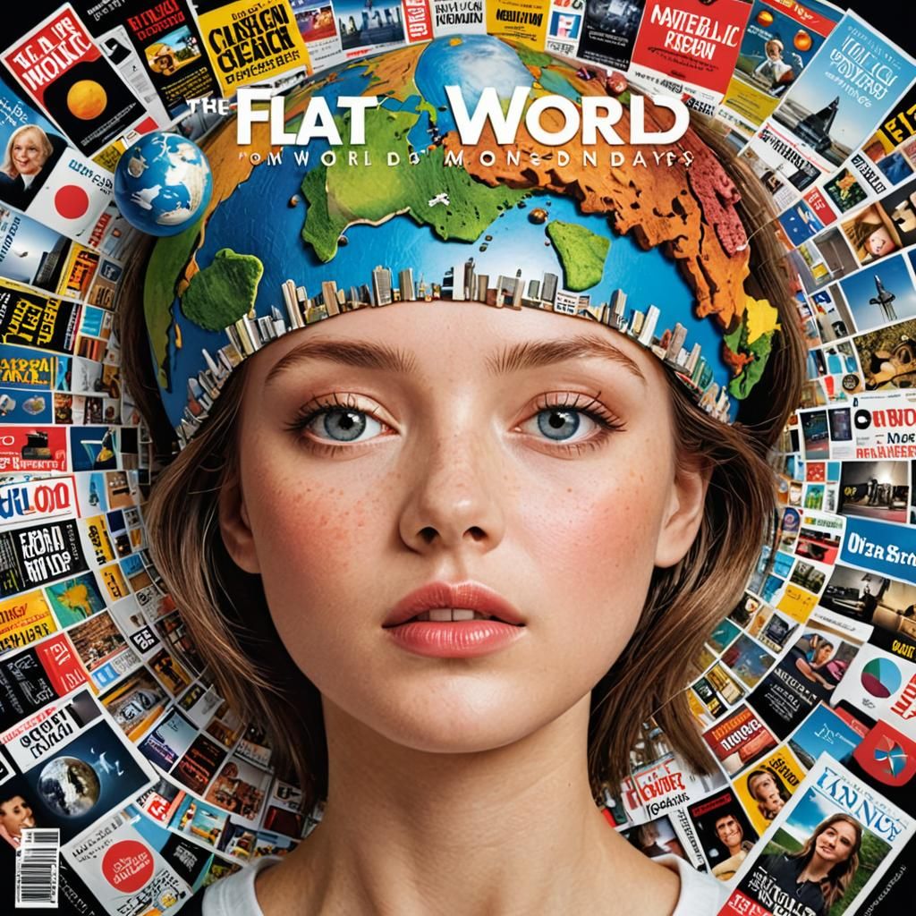 Hyperrealistic Magazine Cover: "Flat World on Mondays"