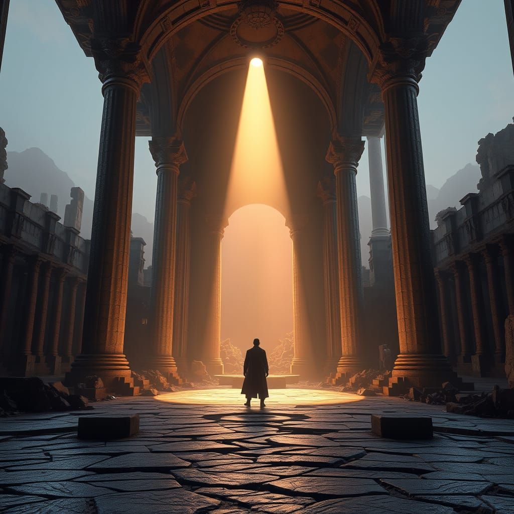 Epic Cityscape Stage Performance in 3D Cinematic Style