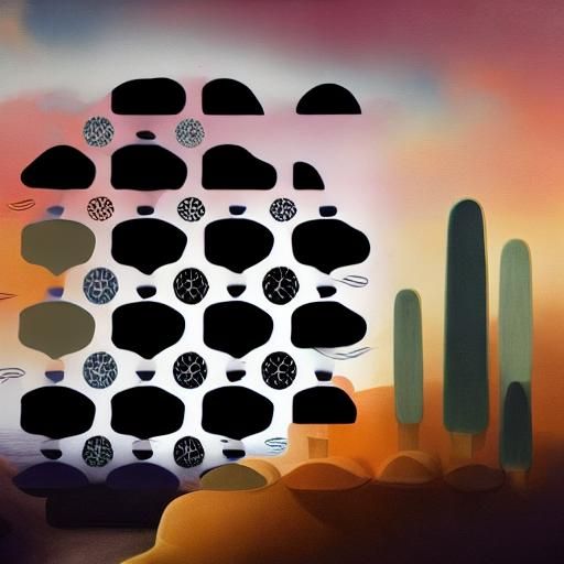 Beachside with abstract trees