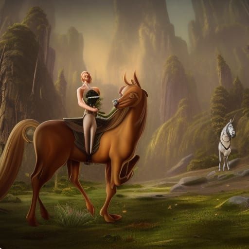 Centaur Attends Wedding Reception: Detailed Fantasy Art