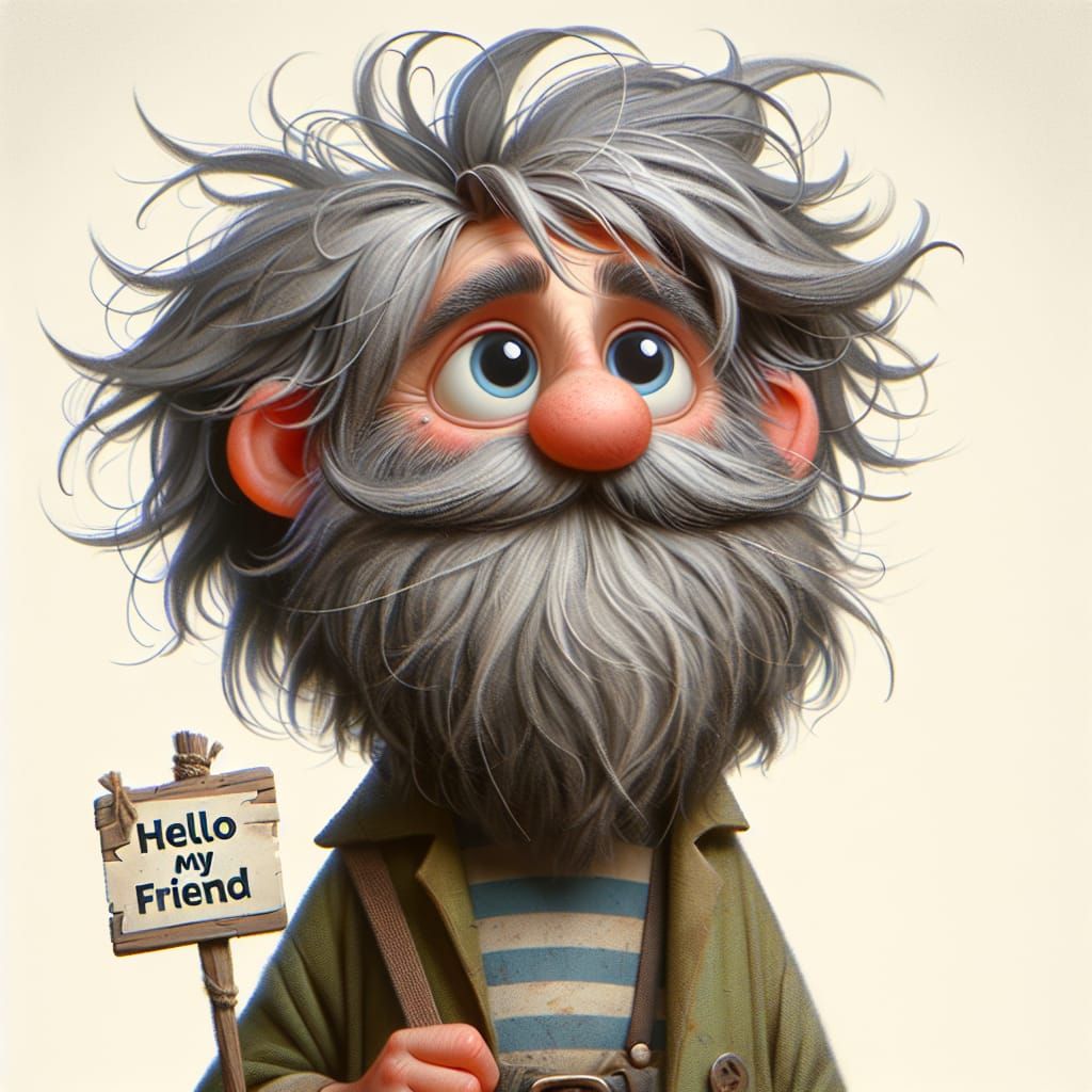 Illustration of Playful Old Man Character Named Bob