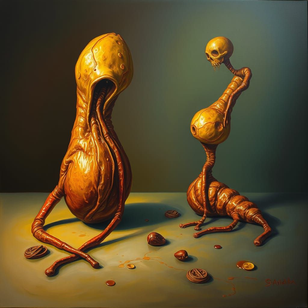 Surreal Oil Paintings of Elongated, Glowing Forms in Dali's ...