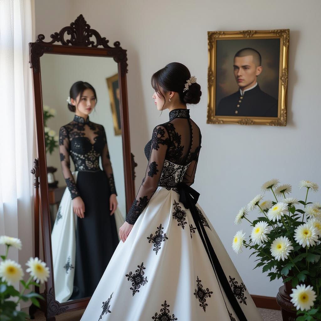 Melancholic Bride in Pre-Raphaelite Style Photograph