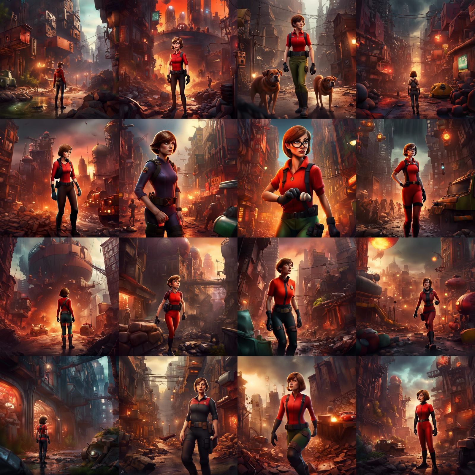Dystopian Helen Parr in Detailed Matte Painting