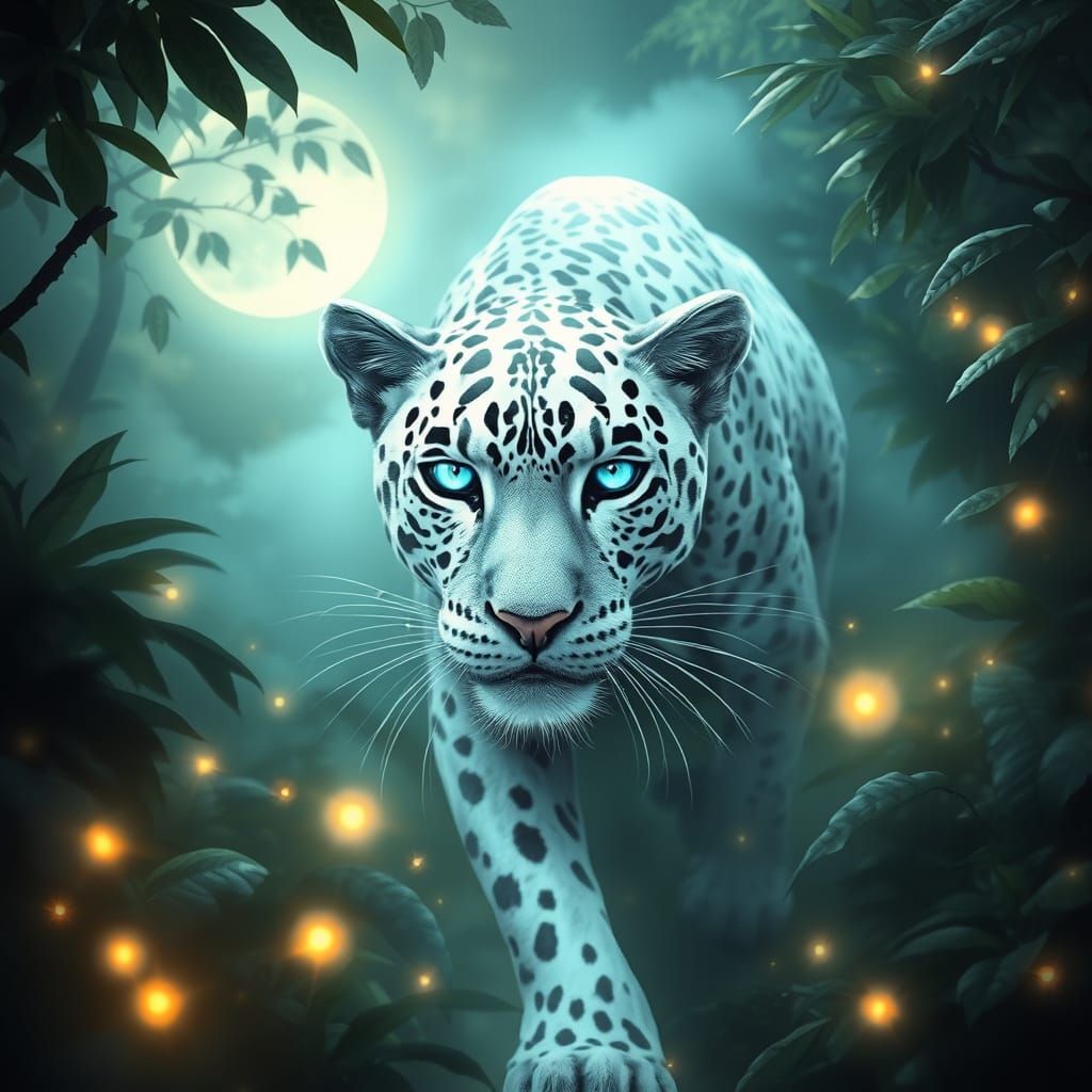 A mystical white leopard #4
