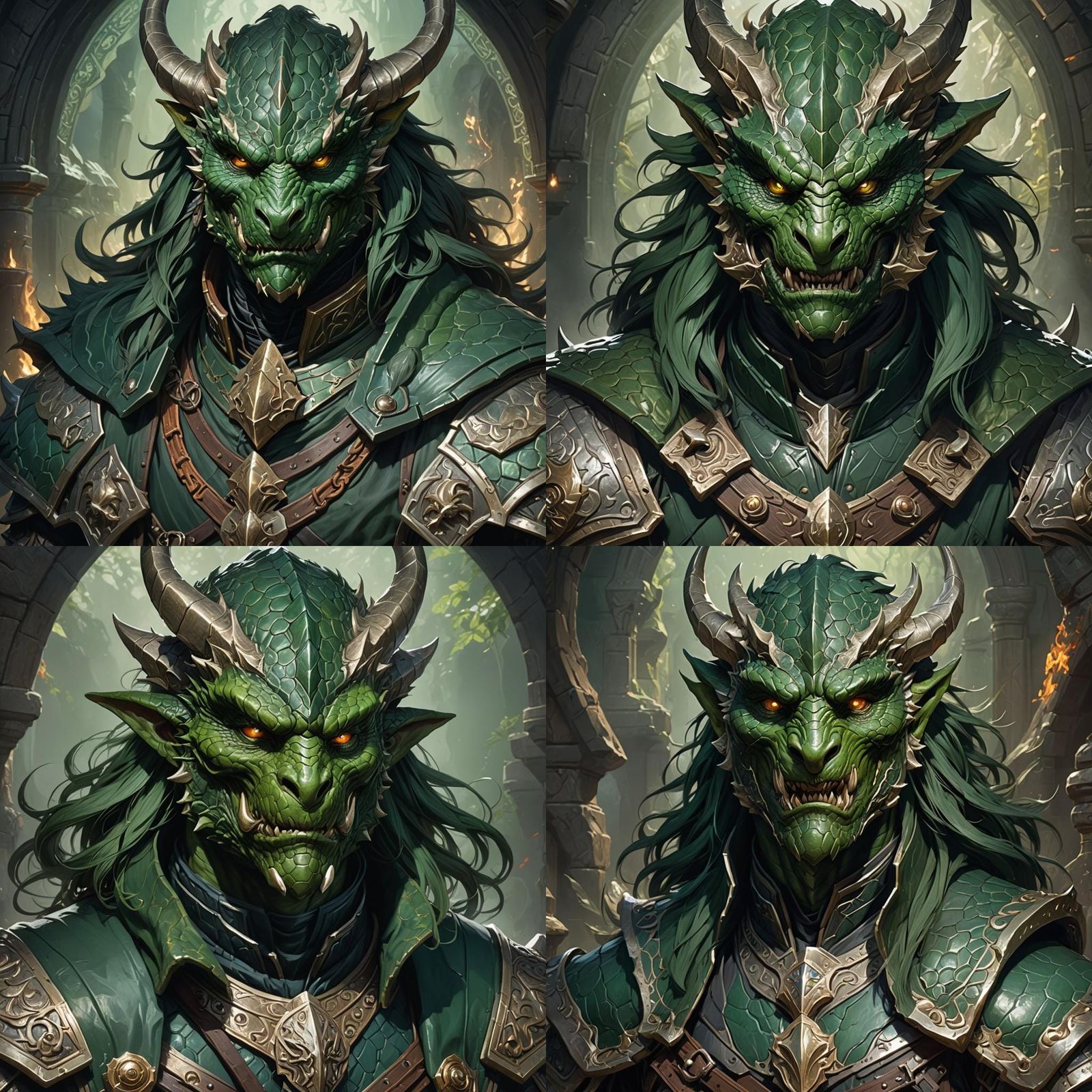 Dragonborn Rogue Portrait in Hyperdetailed Digital Art