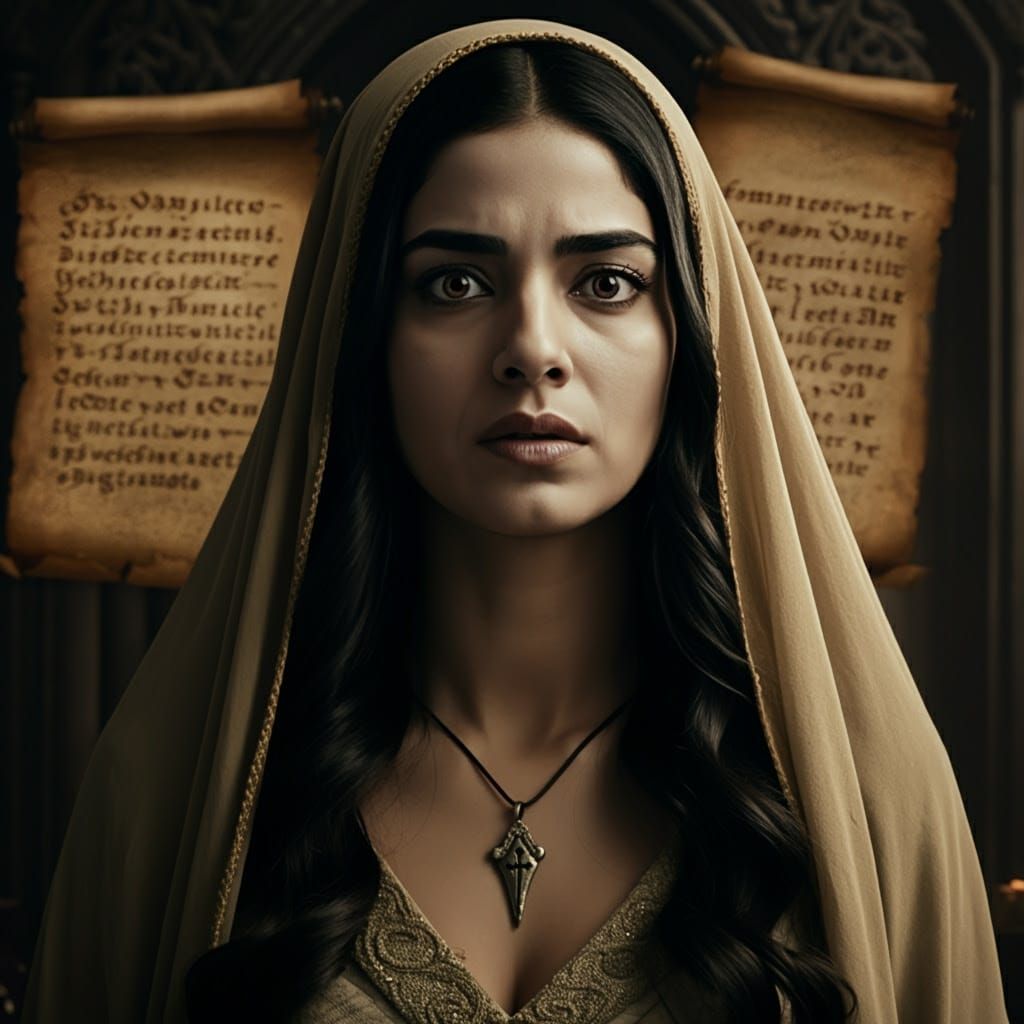 Noble Arabic Vampire Woman in Cinematic Film Still