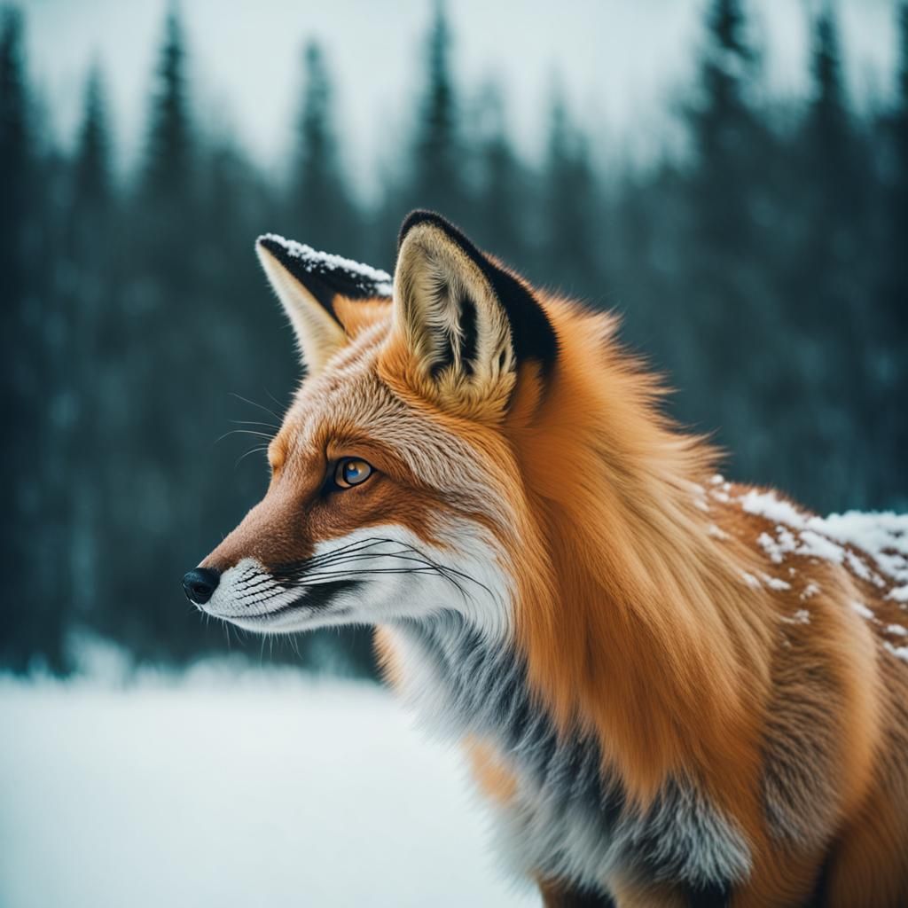 Snow Fox: A Cinematic Film Still