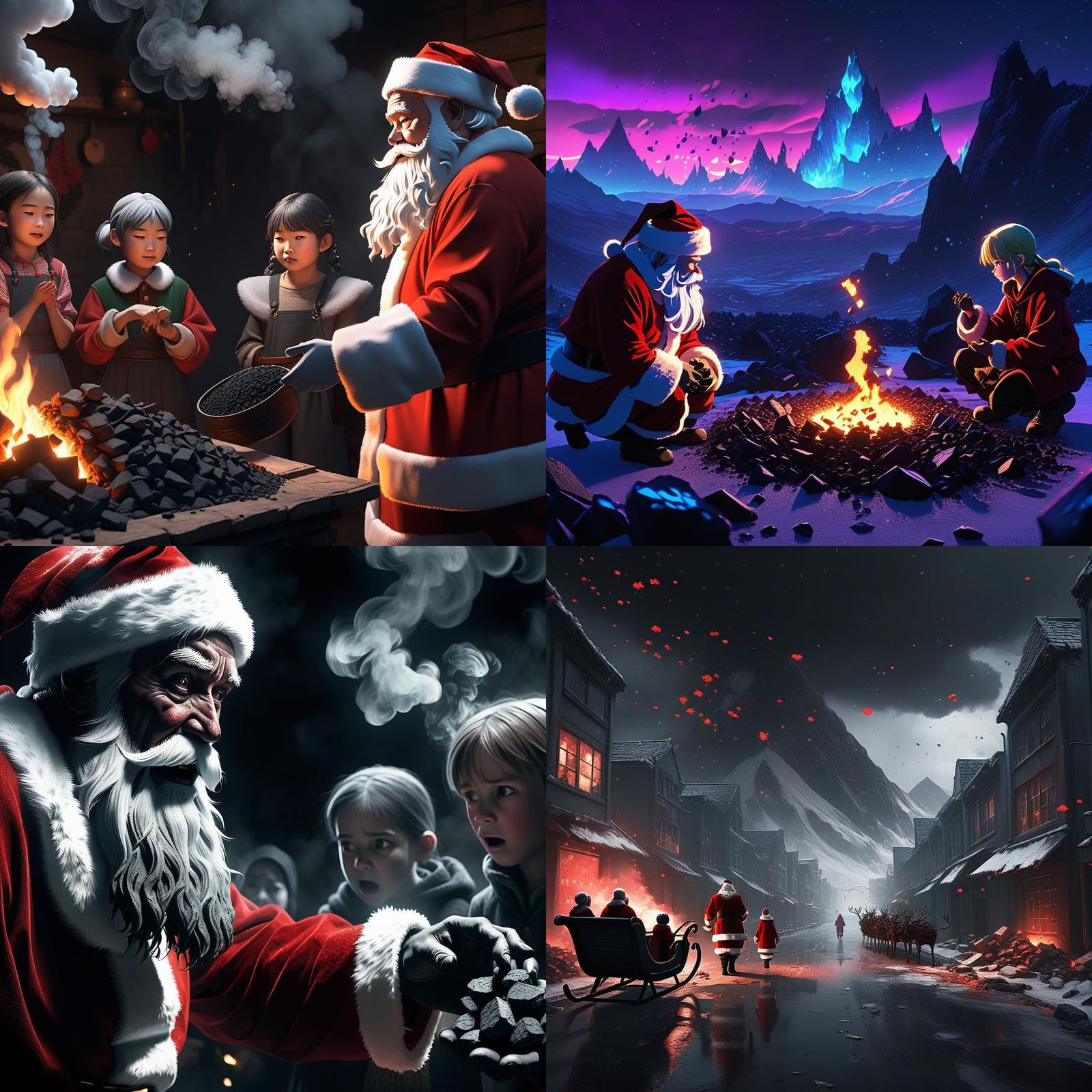 Surreal Anime Santa Punishes Unhappy Children