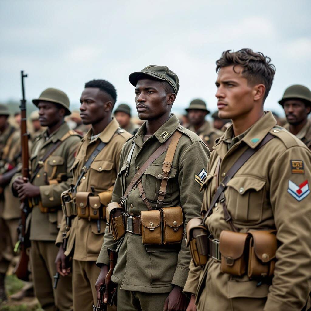 Diverse Soldiers in World War II Recreated Photos