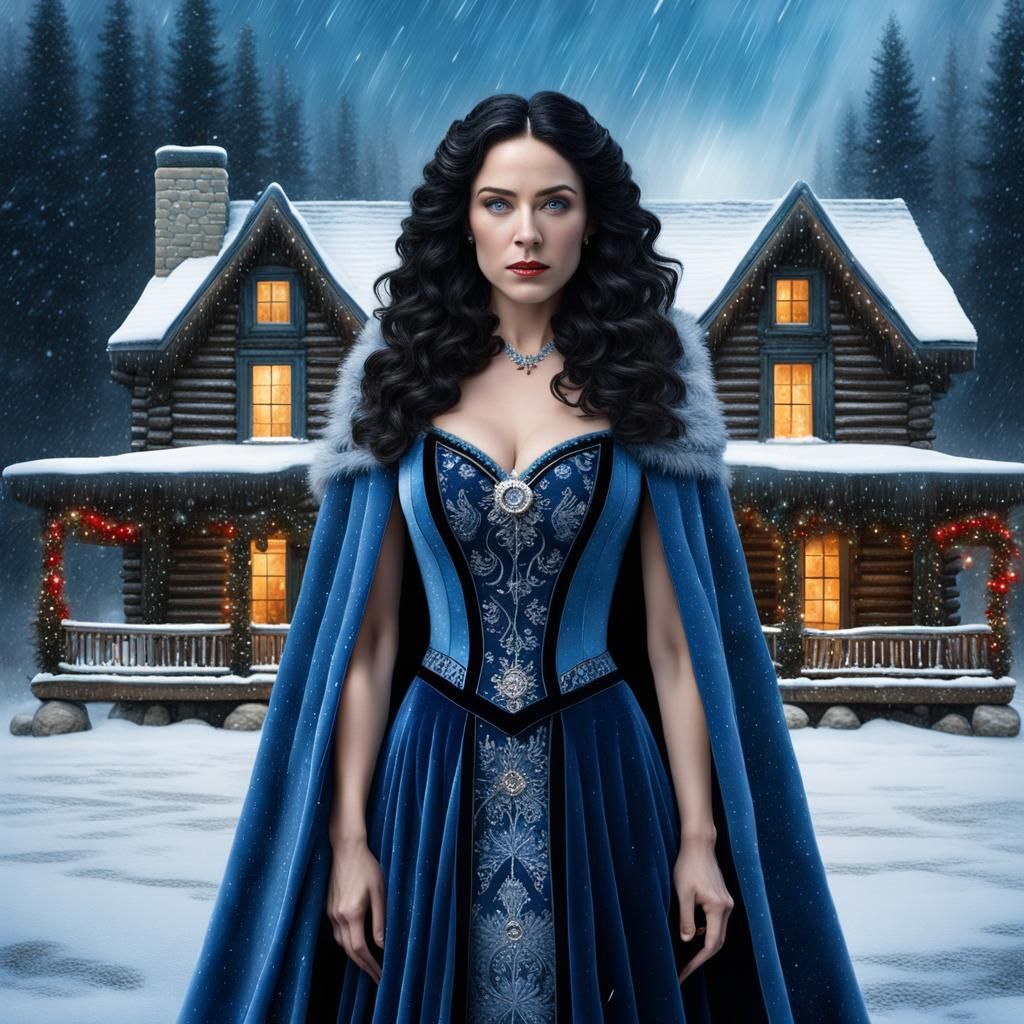 Snow Queen in Velvet: Detailed Fantasy Portrait