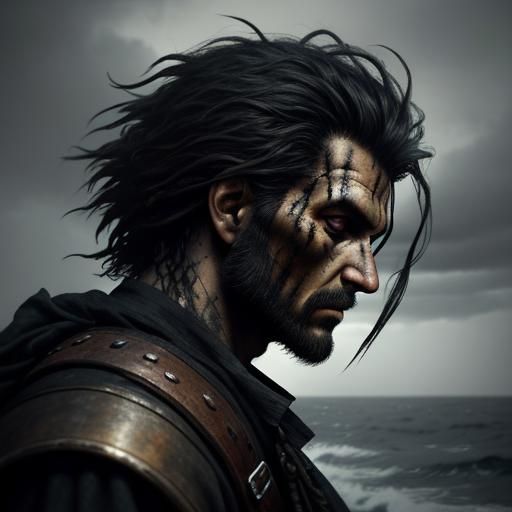 Branded Pirate Concept Art in Dark Fantasy Style