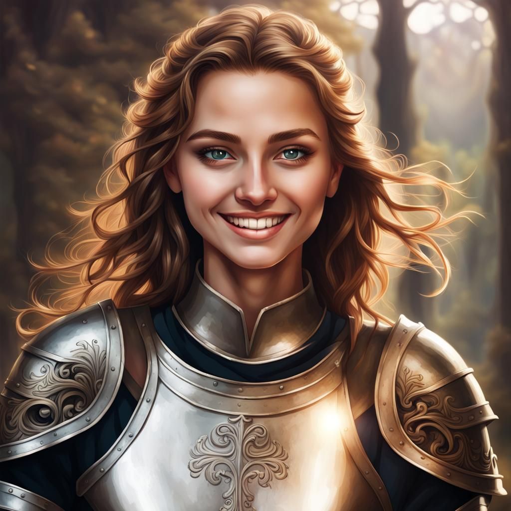 Smiling Female Knight Portrait