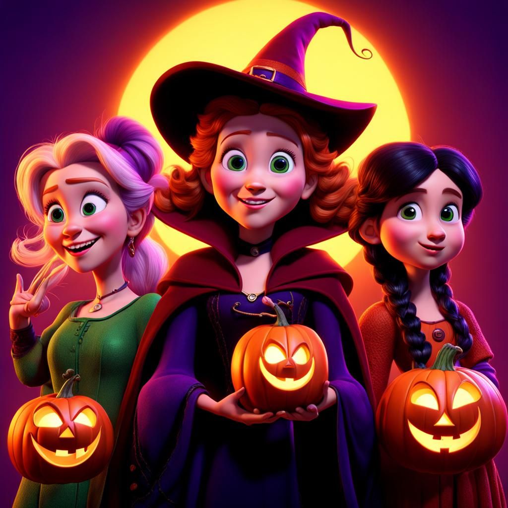 Hocus Pocus Reimagined in Pixar 3D Style