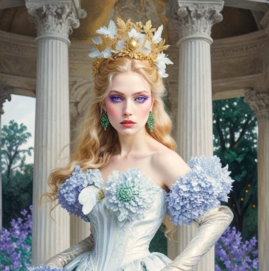 Goddess with Golden Hair and Emerald Eyes