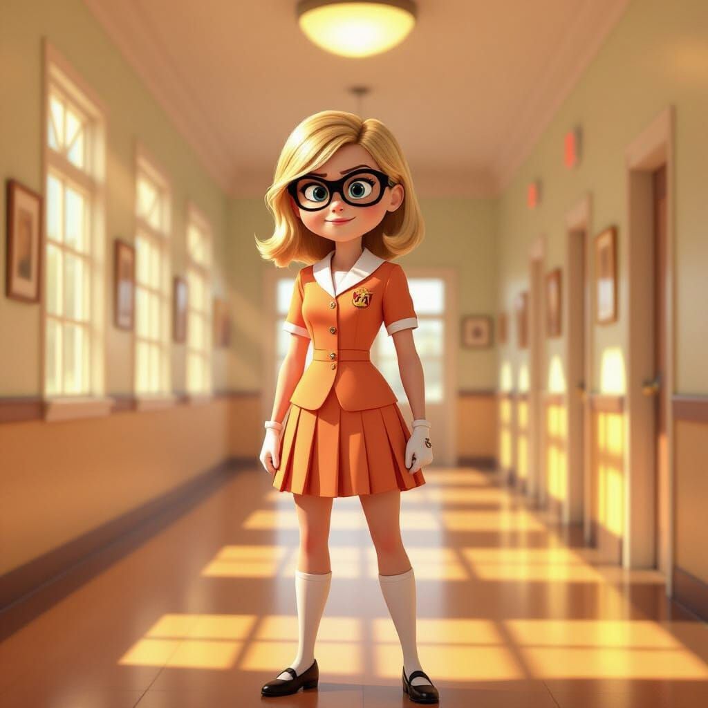Violet Parr In Peach School Uniform