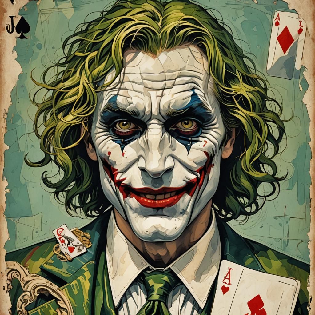 Joker Card in Botticelli Style