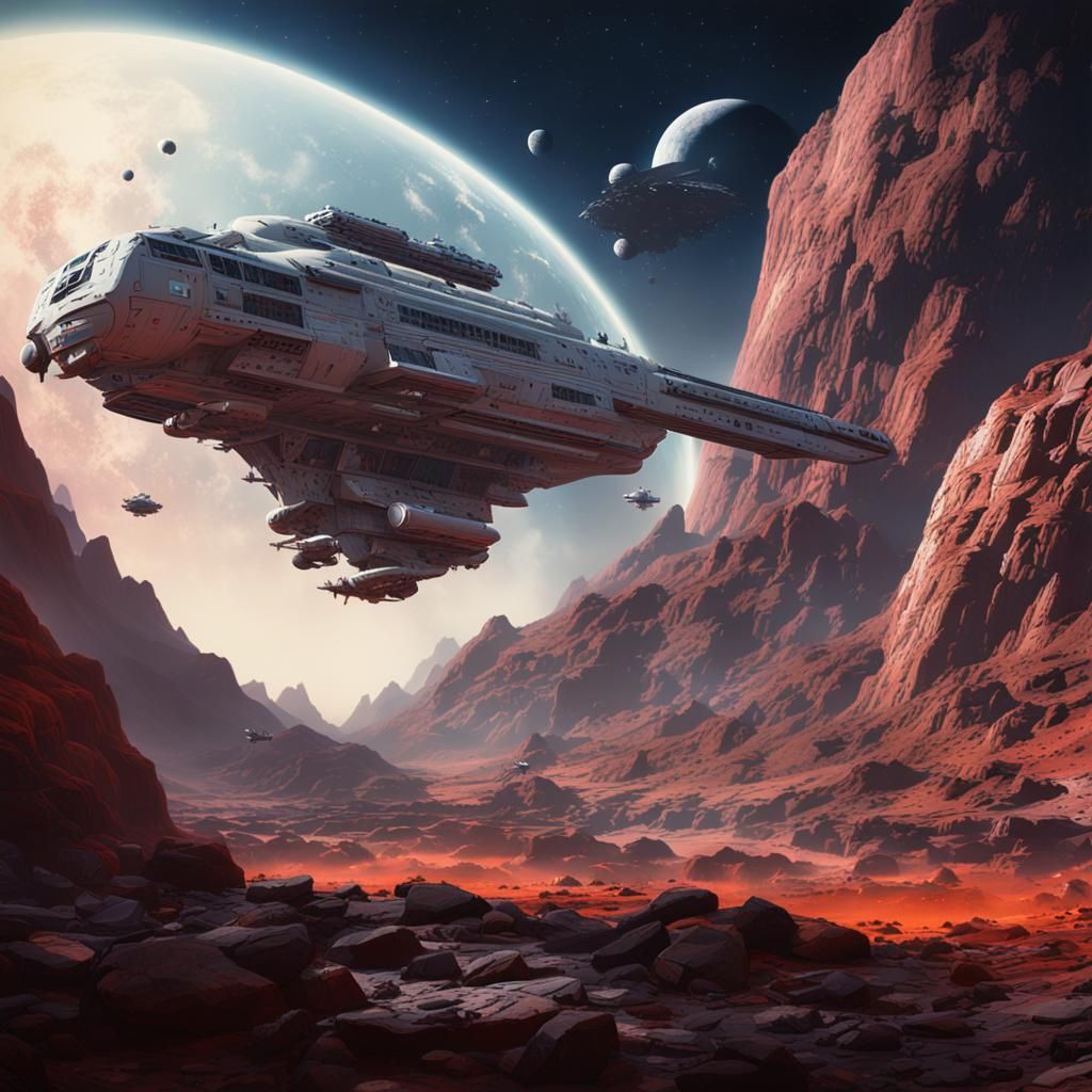 Space 1999 Eagle in Detailed Matte Painting