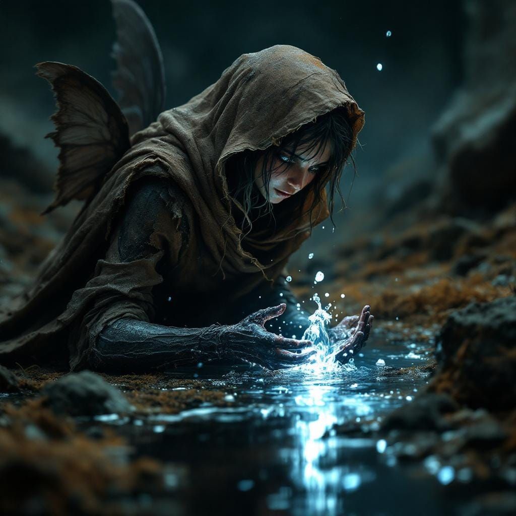 Apocalyptic Fairy Finds Water: Fine Art HDR