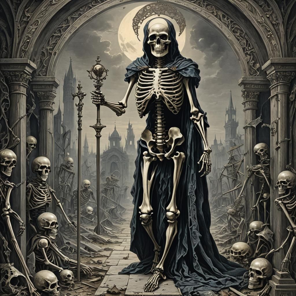 Themis as Skeleton in Tarot Card Judgement