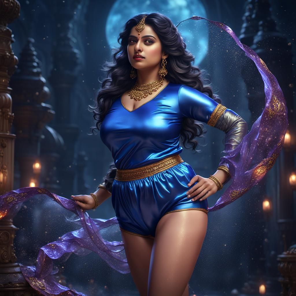 Curvy Indian Beauty in Detailed Fantasy Art