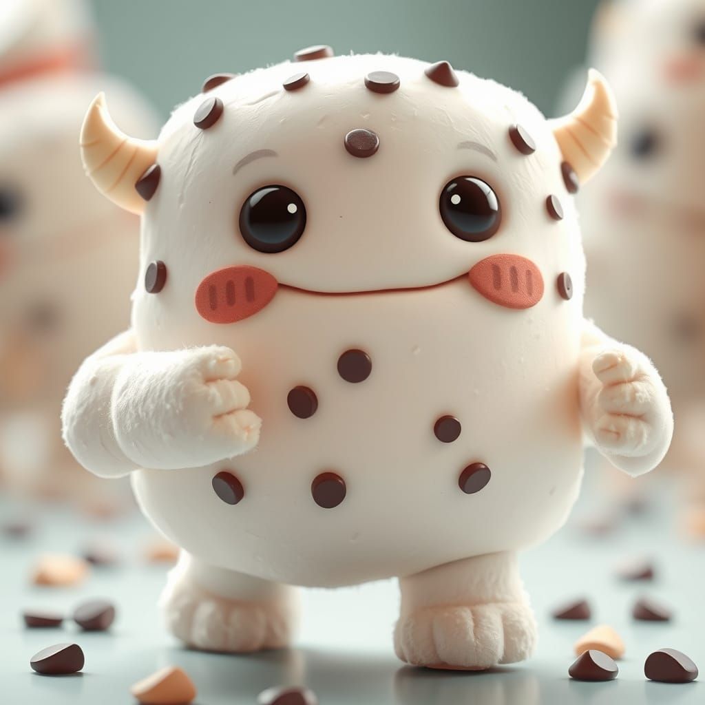 Cute Marshmallow Monster Concept Art in Candy Style