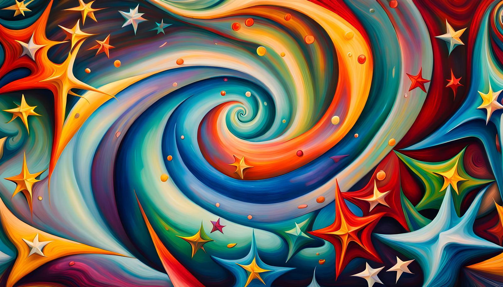 Vivid Stellar Vortex in Impasto Oil Style