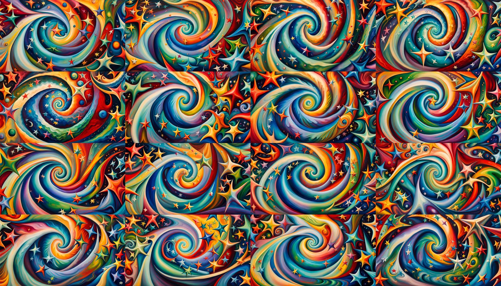 Vivid Stellar Vortex in Impasto Oil Style