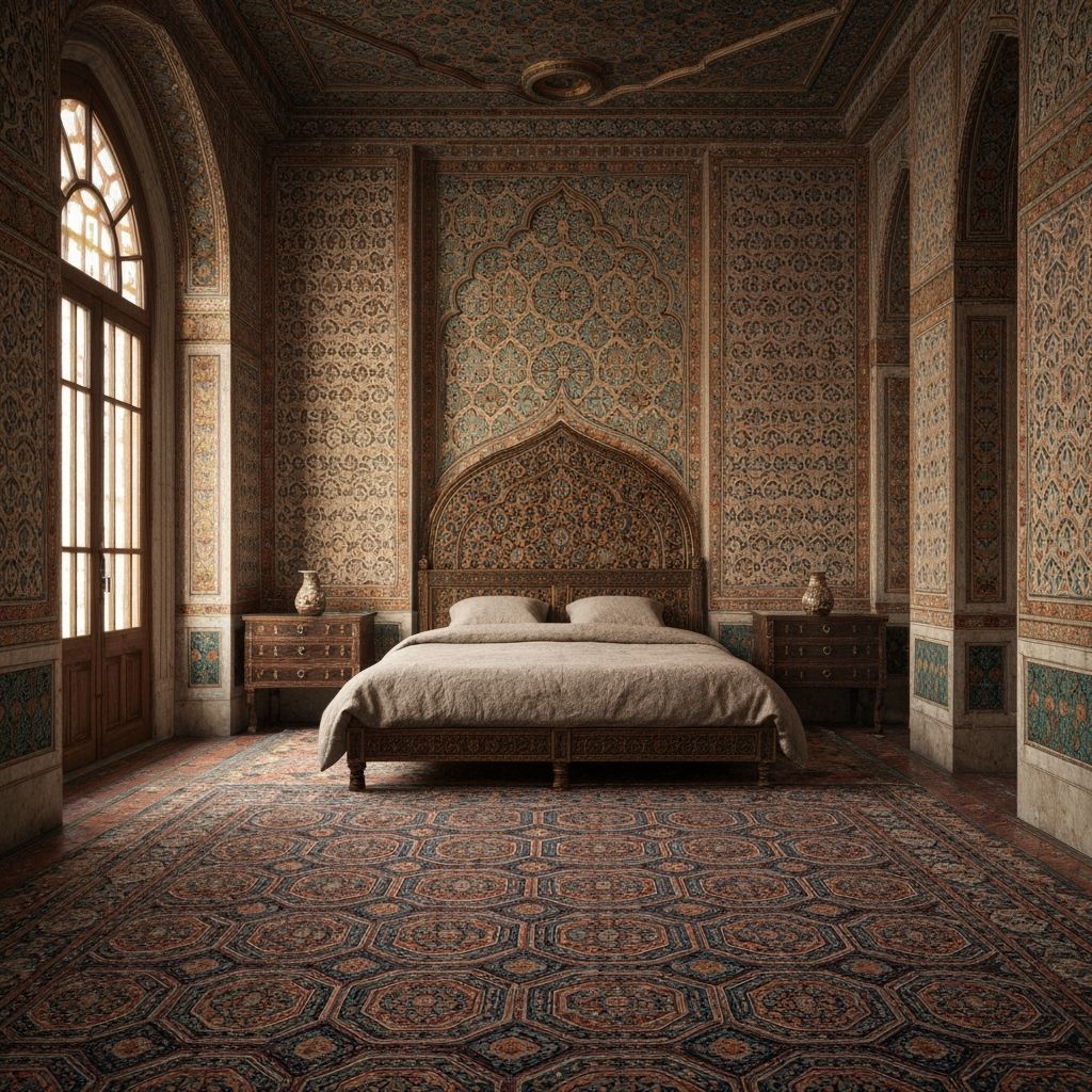 Opulent Persian Palace Bedroom: Ancient Royal Interior