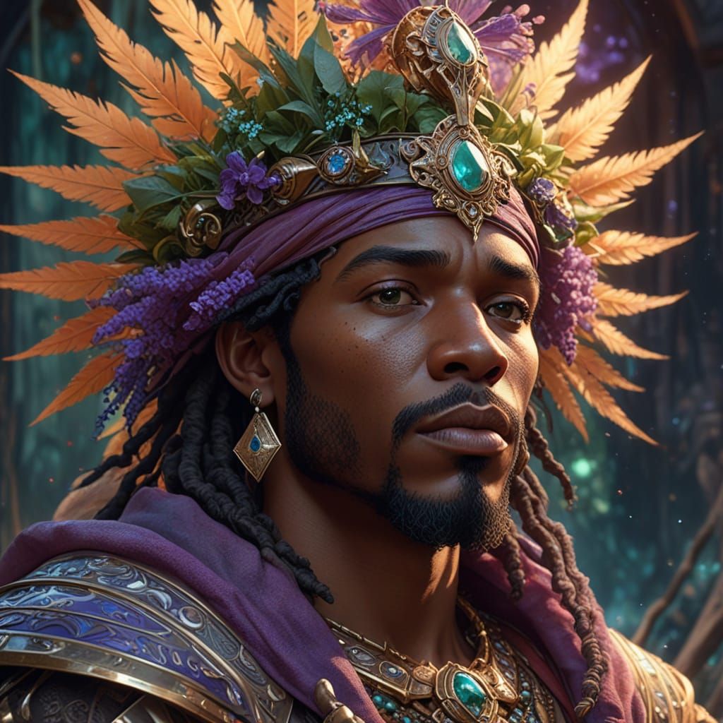 Majestic African American King in Starlight Gown