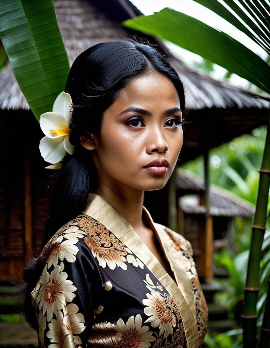 Young Woman in Javanese Batik Kebaya