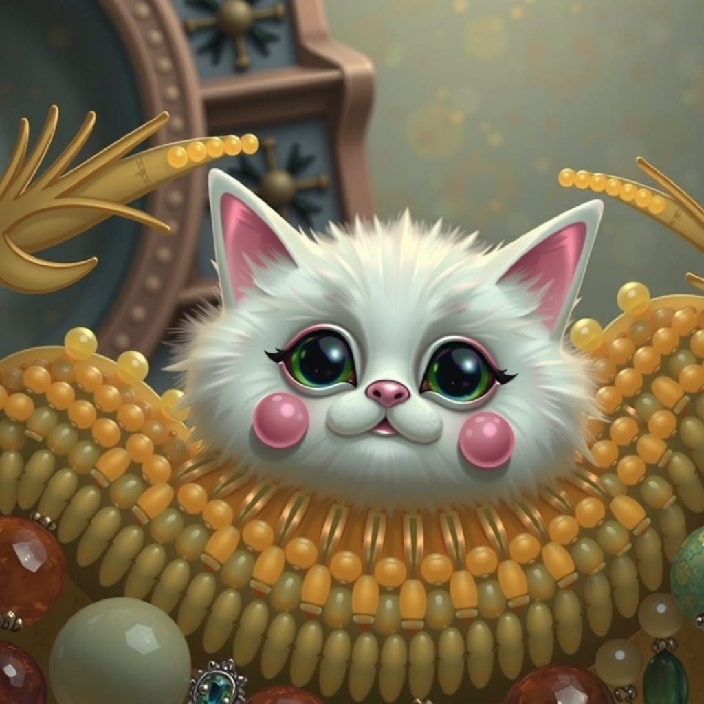 Ornate Gemstone Beads in Art Nouveau Style