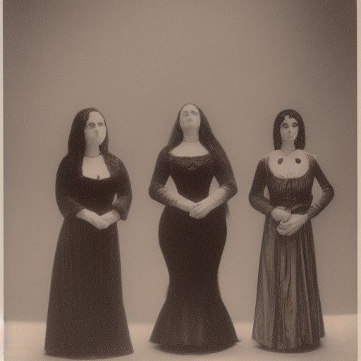 Victorian Vampire Scene with Three Women