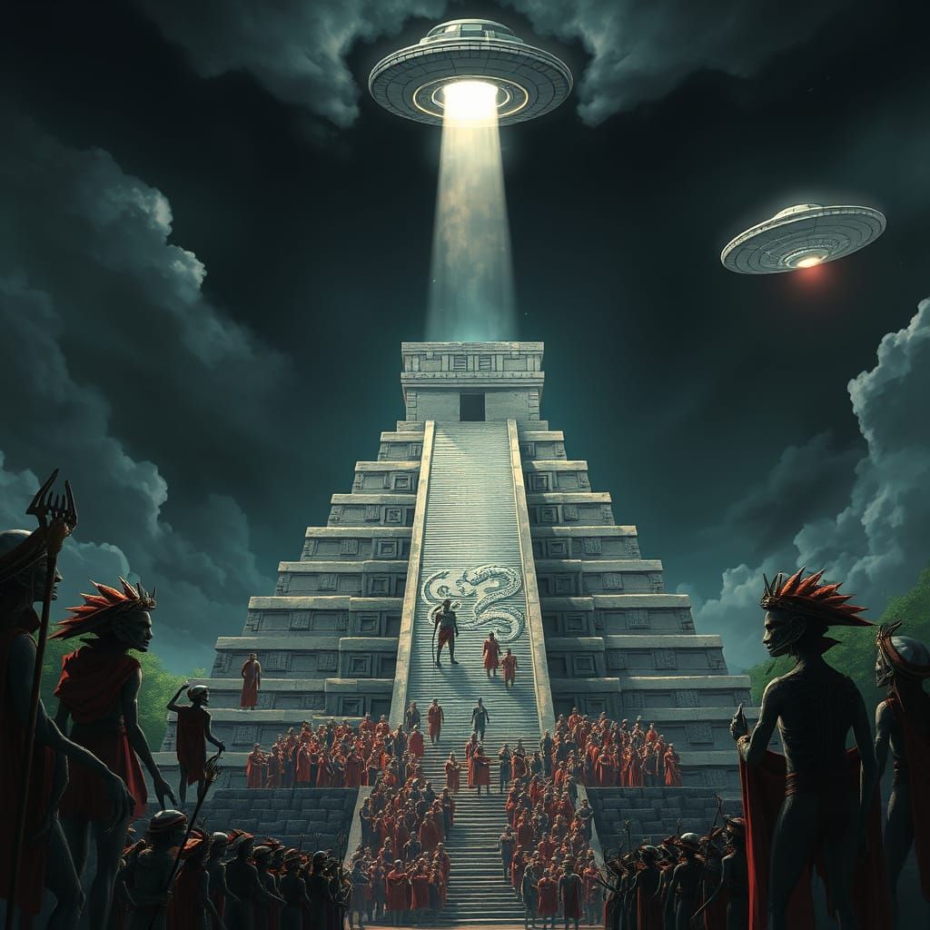 Pacal the Great on Chichen Itza Temple